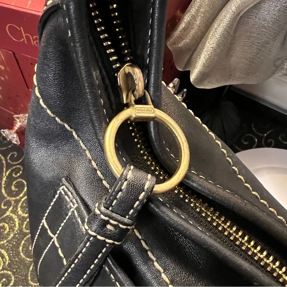 Coach black leather